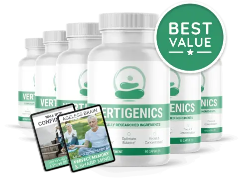 Vertigenics complete package offer with pricing and bonuses displayed